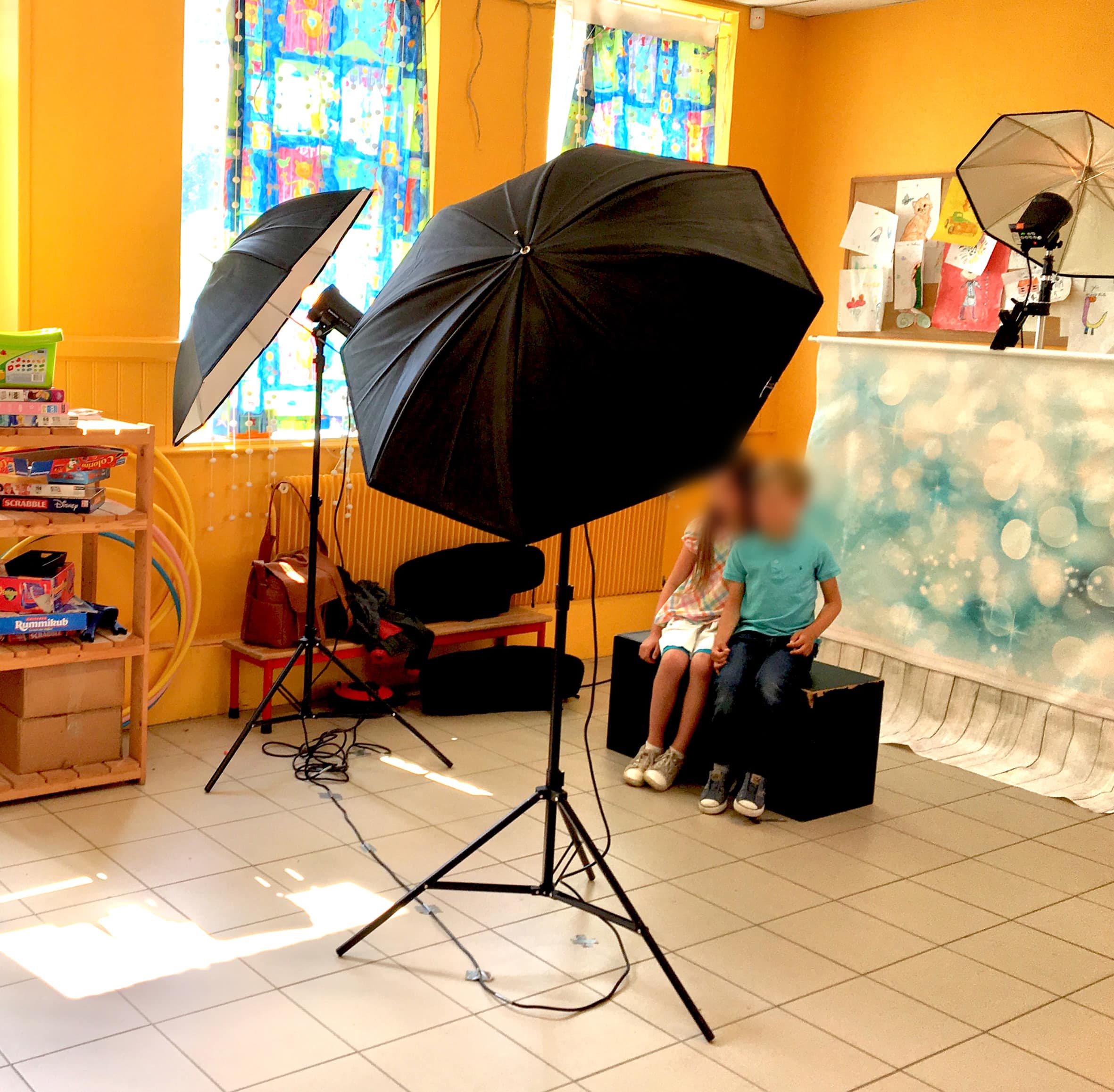 Installation du matériel photo en école